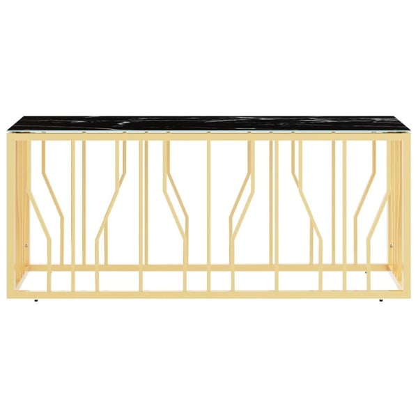 vidaXL Salongbord gull 110x45x45 cm rustfritt stål og glass