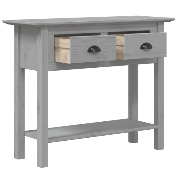 vidaXL Konsollbord BODO grå 91x35x74 cm heltre furu