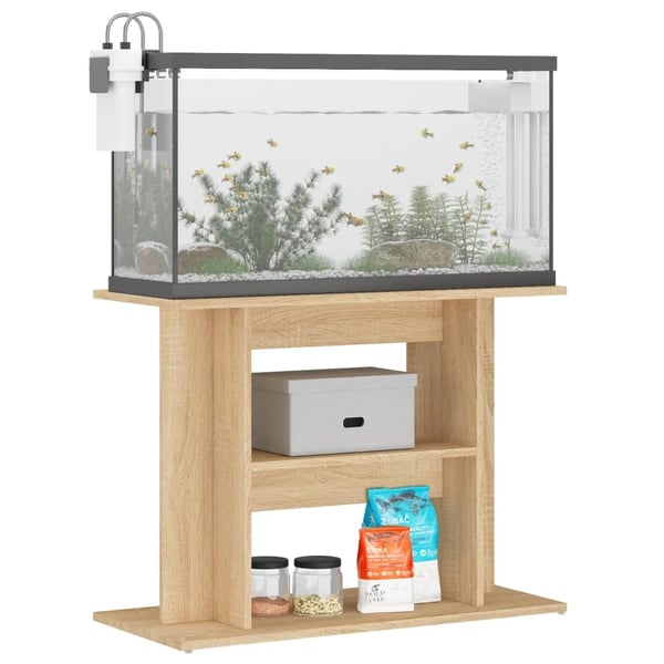 vidaXL Akvariebänk sonoma-ek 80x35x60 cm konstruerat trä