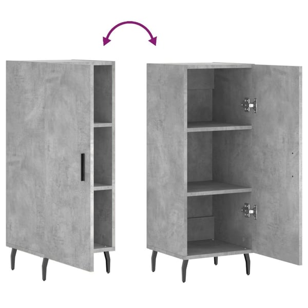 vidaXL skænk 34,5x34x90 cm konstrueret træ betongrå
