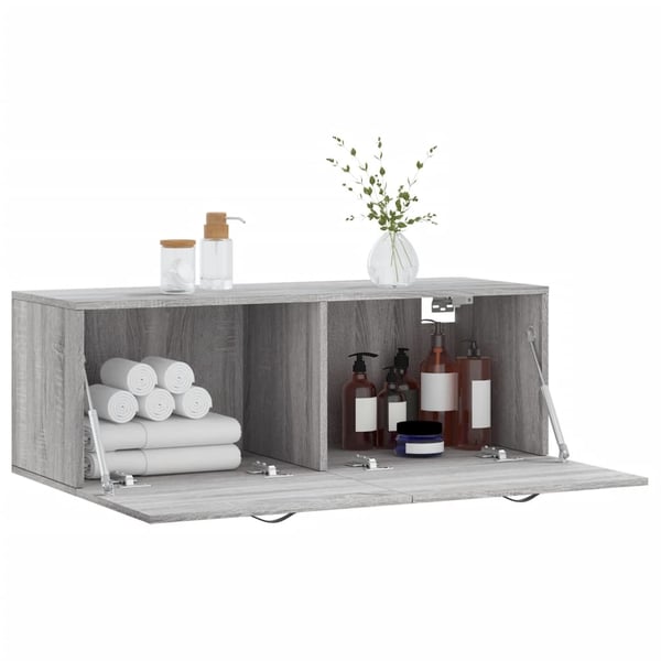 vidaXL Veggskap grå sonoma 100x36,5x35 cm konstruert tre