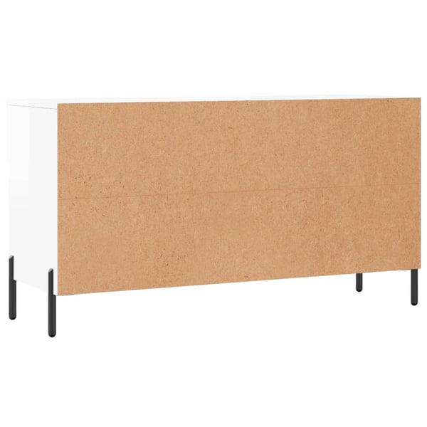vidaXL Skobenk høyglans hvit 102x35x55 cm konstruert tre