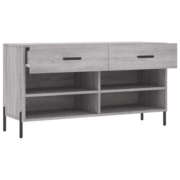 vidaXL Skoskap grå sonoma 102x35x55 cm konstruert tre