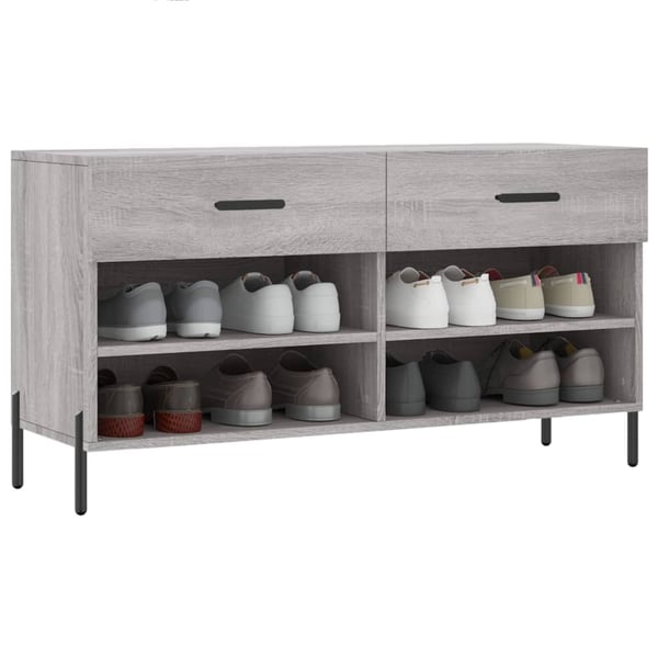 vidaXL Skoskap grå sonoma 102x35x55 cm konstruert tre