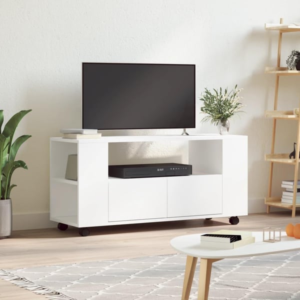 vidaXL TV-benk hvit 102x34,5x43 cm konstruert tre