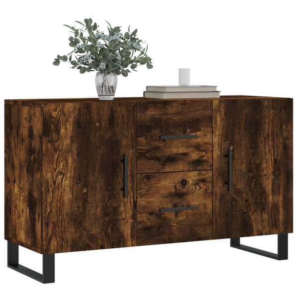 vidaXL Skjenk røkt eik 100x36x60 cm konstruert tre