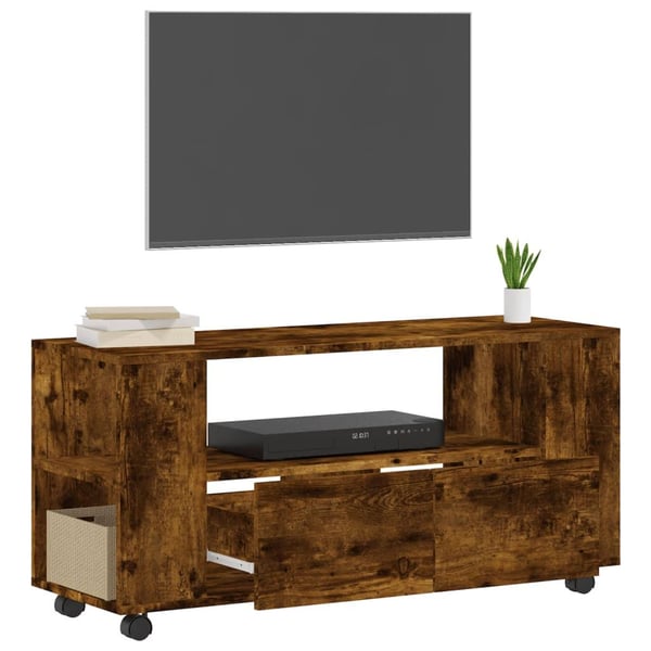 vidaXL TV-benk røkt eik 102x34,5x43 cm konstruert tre