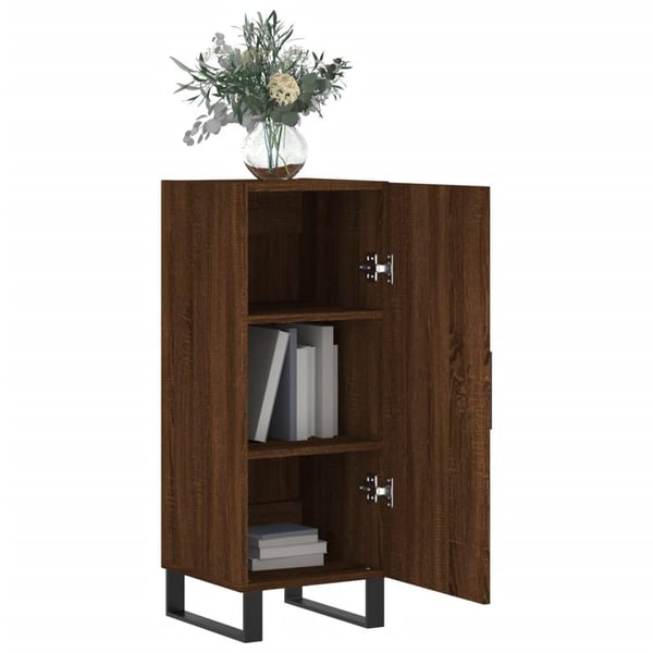 vidaXL Skjenk brun eik 34,5x34x90 cm konstruert tre