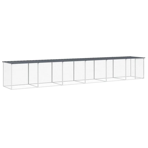 vidaXL Kyllingbur med tak antrasitt 603x98x90 cm galvanisert stål