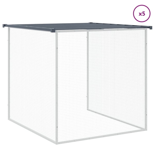 vidaXL Kyllingbur med tak antrasitt 603x98x90 cm galvanisert stål