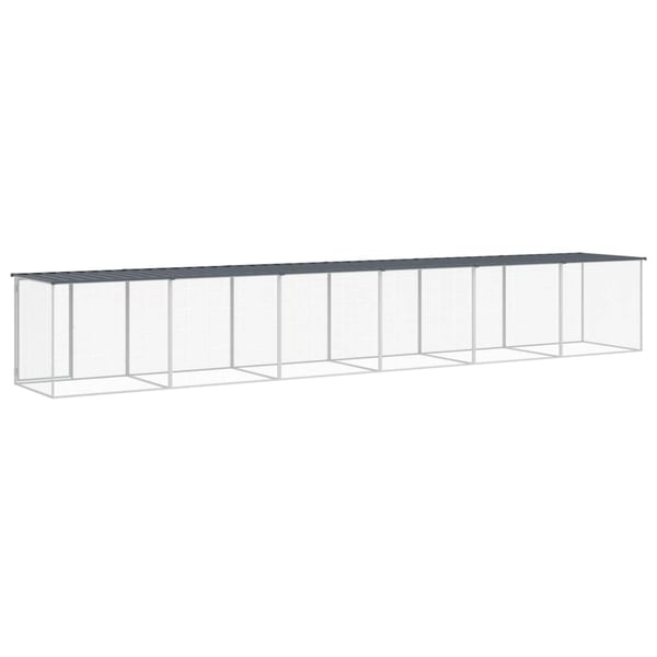 vidaXL Kyllingbur med tak antrasitt 603x98x90 cm galvanisert stål