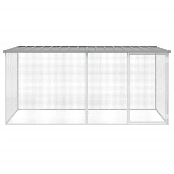 vidaXL Kyllingbur med tak lysegrå 203x98x90 cm galvanisert stål