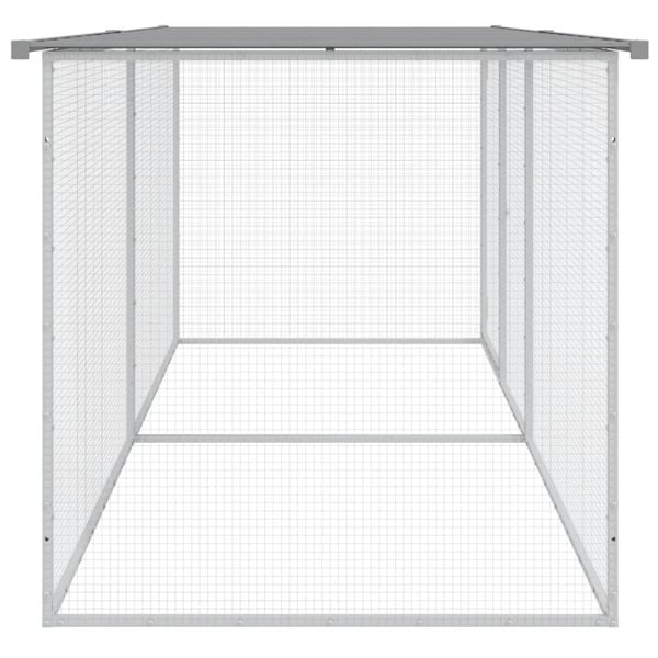 vidaXL Kyllingbur med tak lysegrå 203x98x90 cm galvanisert stål