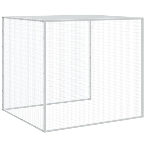 vidaXL Kyllingbur med tak lysegrå 403x98x90 cm galvanisert stål