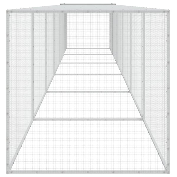 vidaXL Kyllingbur med tak lysegrå 603x98x90 cm galvanisert stål