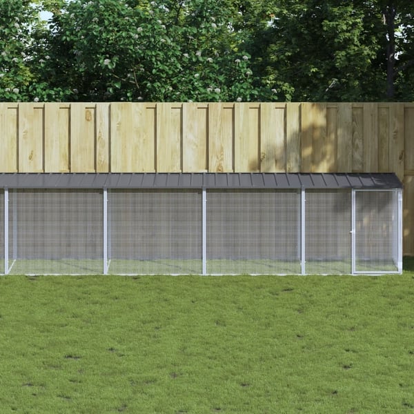 vidaXL Kyllingbur med tak antrasitt 1003x98x90 cm galvanisert stål
