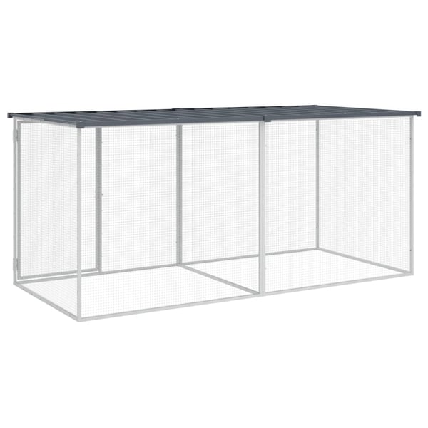 vidaXL Kyllingbur med tak antrasitt 203x98x90 cm galvanisert stål