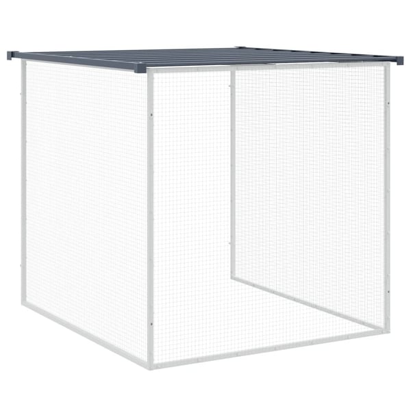 vidaXL Kyllingbur med tak antrasitt 203x98x90 cm galvanisert stål