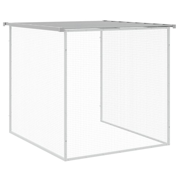 vidaXL Kyllingbur med tak lysegrå 603x98x90 cm galvanisert stål