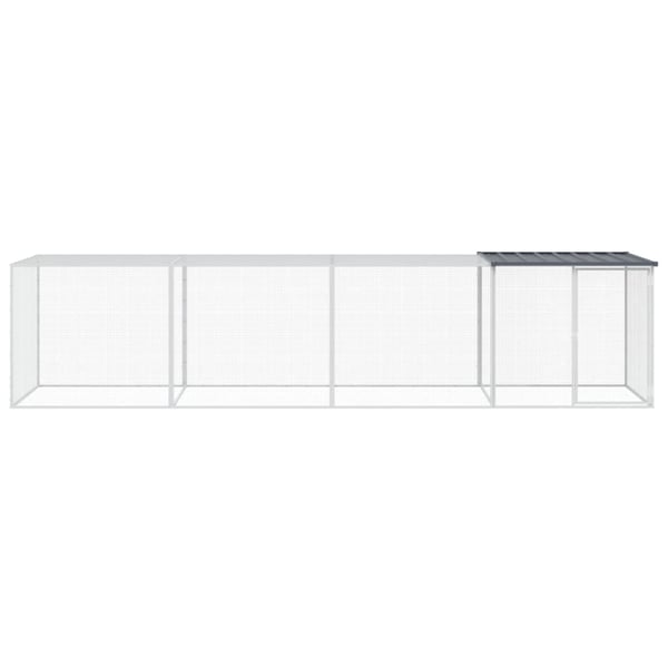 vidaXL Kyllingbur med tak antrasitt 403x98x90 cm galvanisert stål
