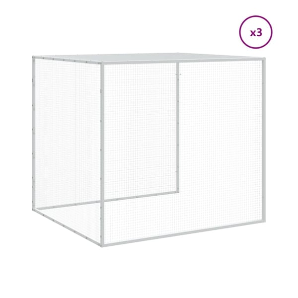 vidaXL Kyllingbur med tak antrasitt 403x98x90 cm galvanisert stål
