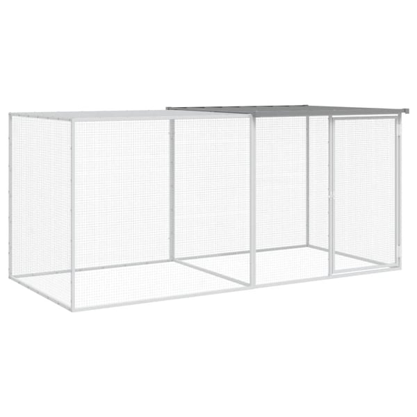 vidaXL Kyllingbur med tak lysegrå 203x98x90 cm galvanisert stål