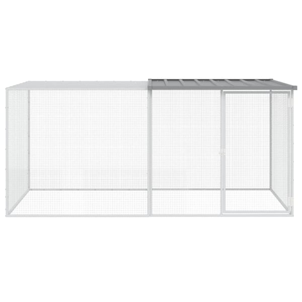 vidaXL Kyllingbur med tak lysegrå 203x98x90 cm galvanisert stål