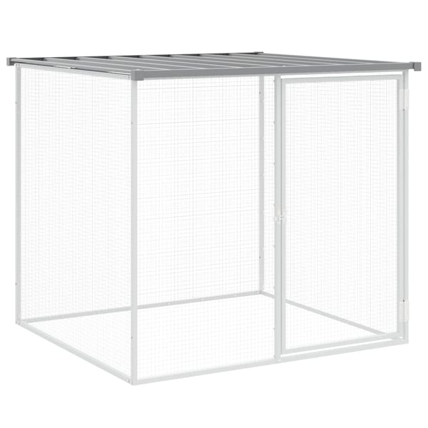 vidaXL Kyllingbur med tak lysegrå 203x98x90 cm galvanisert stål