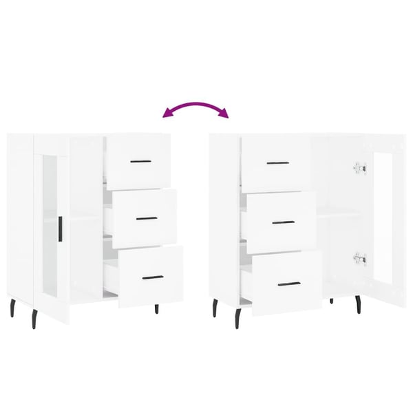 vidaXL skænk 69,5x34x90 cm konstrueret træ hvid