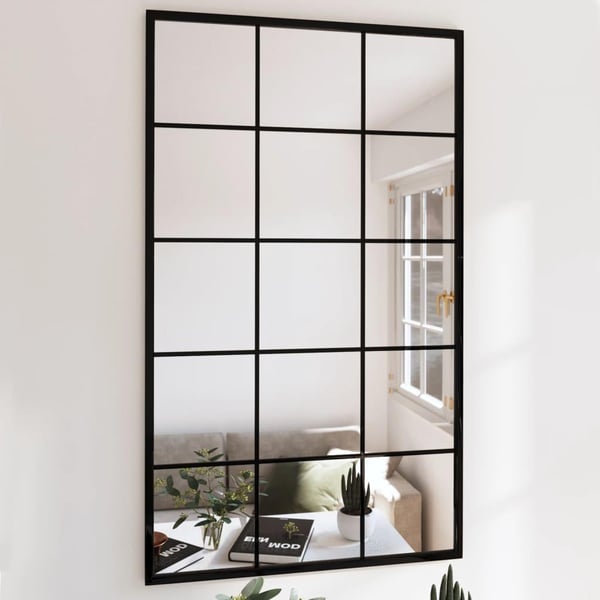 vidaXL vægspejl 4 stk. 100x60 cm metal sort