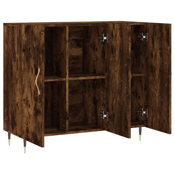 vidaXL Skjenk røkt eik 90x34x80 cm konstruert tre