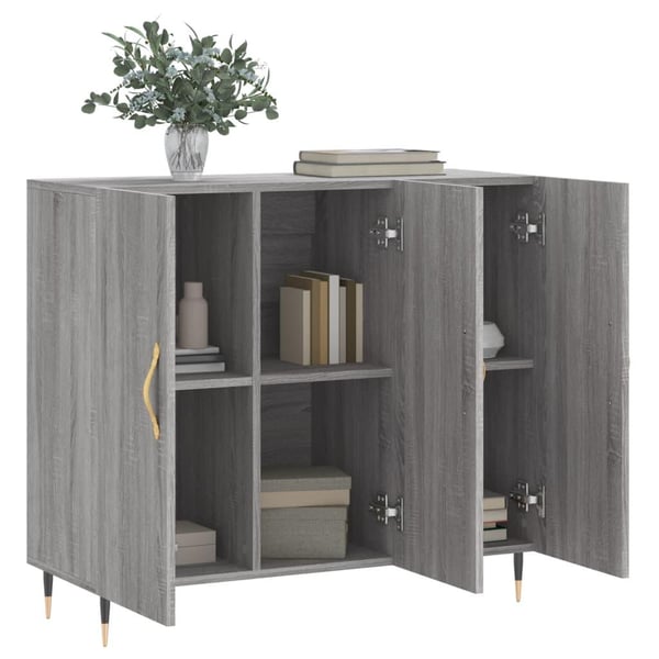 vidaXL Skjenk grå sonoma 90x34x80 cm konstruert tre
