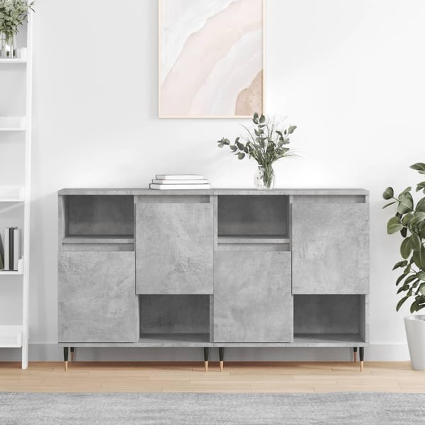vidaXL Senkit 2 kpl betoninharmaa tekninen puu