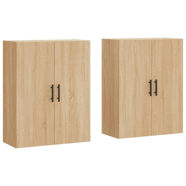 vidaXL Veggskap 2 stk sonoma eik 69,5x34x90 cm