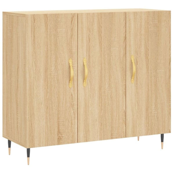 vidaXL Skjenk sonoma eik 90x34x80 cm konstruert tre