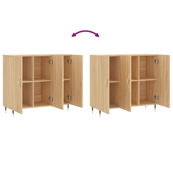 vidaXL Skjenk sonoma eik 90x34x80 cm konstruert tre