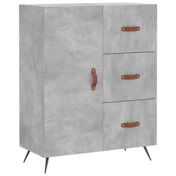 vidaXL Highboard betonggrå 69,5x34x180 cm konstruert tre