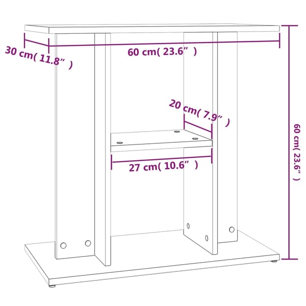 vidaXL Akvariebänk vit 60x30x60 cm konstruerat trä