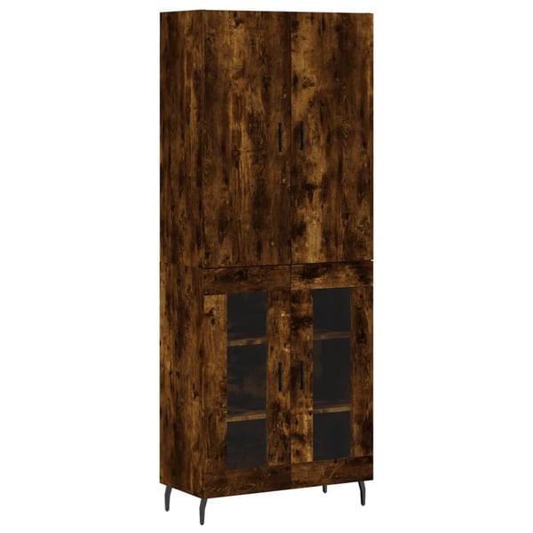 vidaXL Högskåp rökfärgad ek 69,5x34x180 cm konstruerat trä