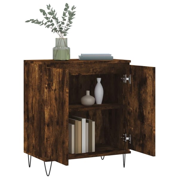 vidaXL Skjenk røkt eik 60x35x70 cm konstruert tre