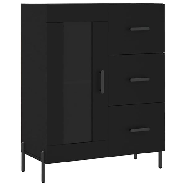 vidaXL skænk 69,5x34x90 cm konstrueret træ sort