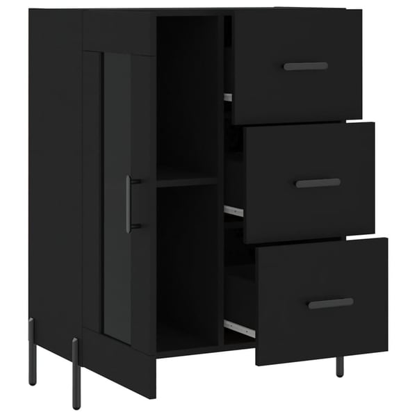 vidaXL skænk 69,5x34x90 cm konstrueret træ sort