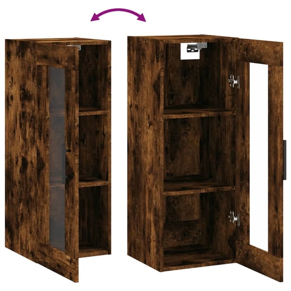 vidaXL vægskab 34,5x34x90 cm røget egetræsfarve