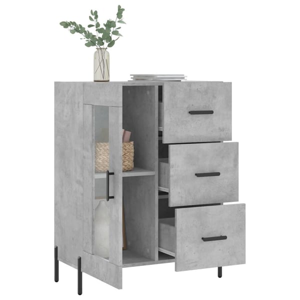 vidaXL Skjenk betonggrå 69,5x34x90 cm konstruert tre