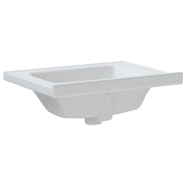 vidaXL badeværelsesvask 61x48x19,5 cm rektangulær keramisk hvid