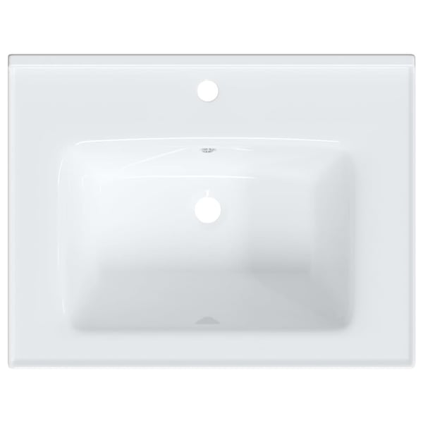 vidaXL badeværelsesvask 61x48x19,5 cm rektangulær keramisk hvid