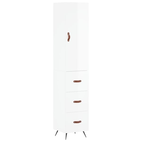 vidaXL skab 34,5x34x180 cm konstrueret træ hvid højglans