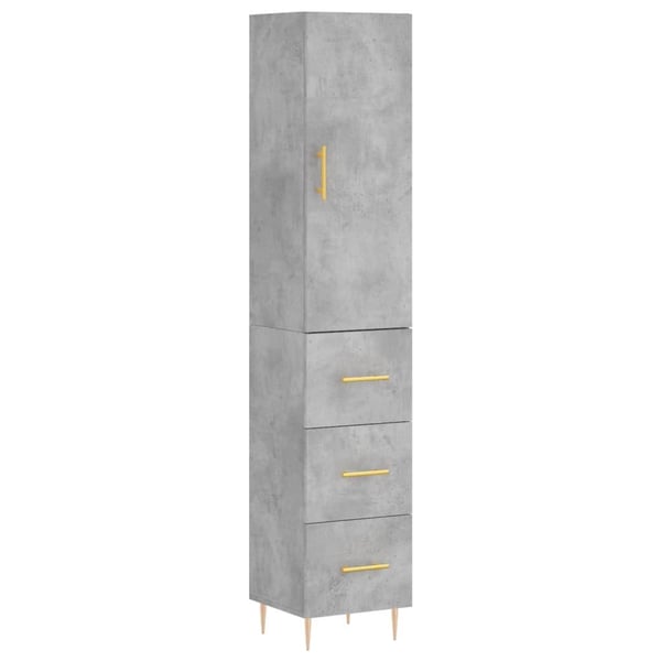 vidaXL skab 34,5x34x180 cm konstrueret træ betongrå