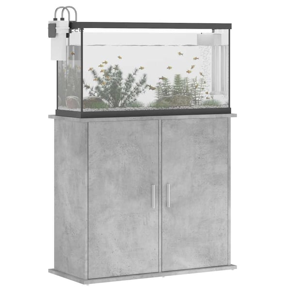 vidaXL Akvariestativ betong grå 81x36x73 cm konstruert tre