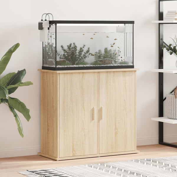 vidaXL Akvariebänk sonoma-ek 81x36x73 cm konstruerat trä